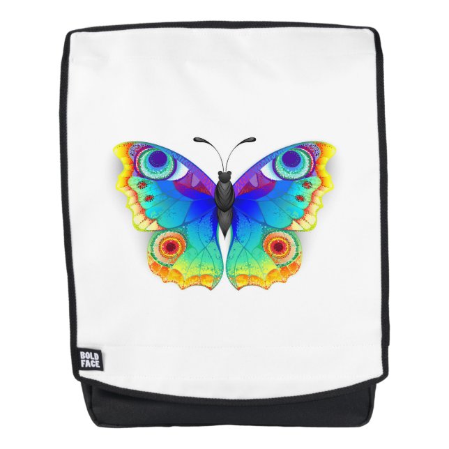 Rainbow Butterfly Peacock Eye Rucksack (Vorderseite)