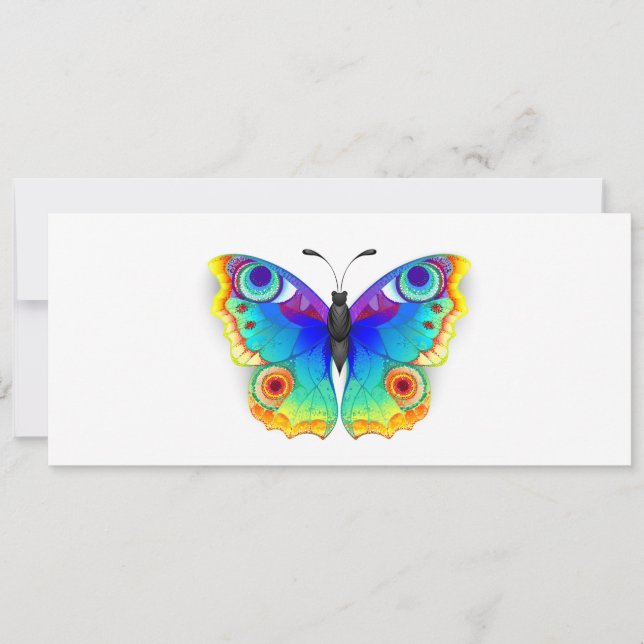 Rainbow Butterfly Peacock Eye Save The Date (Vorderseite)