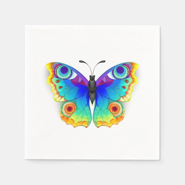 Rainbow Butterfly Peacock Eye Serviette (Vorderseite)