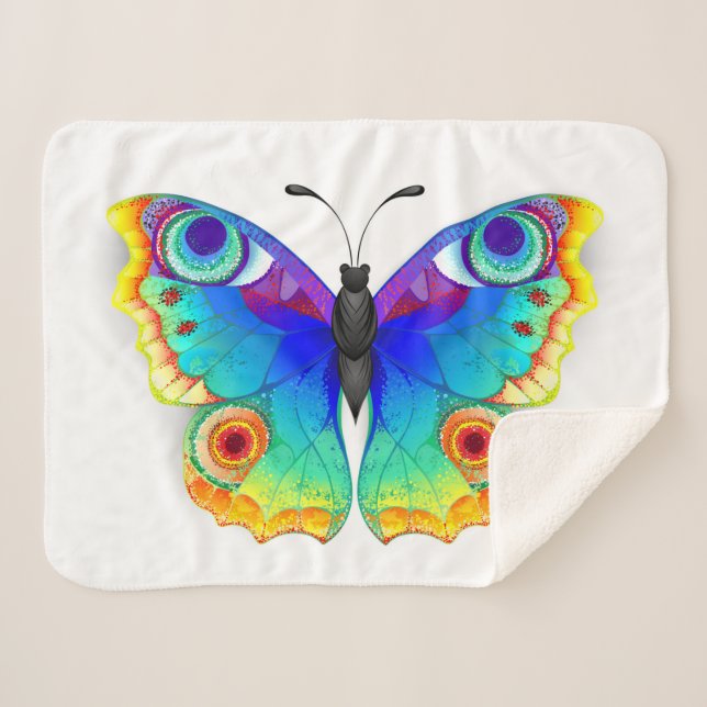 Rainbow Butterfly Peacock Eye Sherpadecke (Vorderseite (Horizontal))