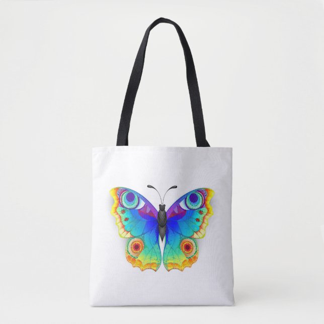 Rainbow Butterfly Peacock Eye Tasche (Vorderseite)