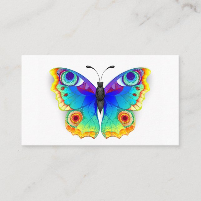 Rainbow Butterfly Peacock Eye Terminkarte (Vorderseite)