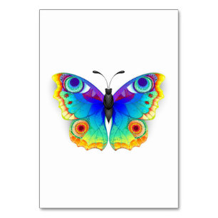 Rainbow Butterfly Peacock Eye Tischnummer