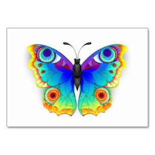 Rainbow Butterfly Peacock Eye Tischnummer