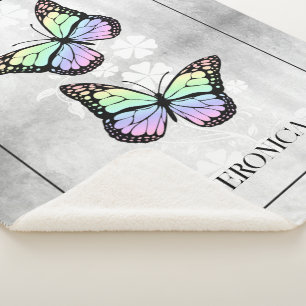 Rainbow Butterfly Personalisiert Sherpadecke