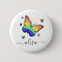 Rainbow Butterfly Personalisierte Kalligrafie Name