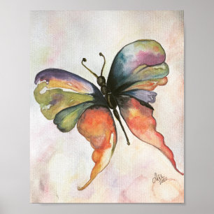Rainbow Butterfly Premium Leinwand Poster (8x10)