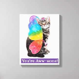 Rainbow Butterfly Princess Kitten Leinwanddruck