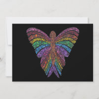 Rainbow Butterfly (schwarzer Single) - Grußkarte