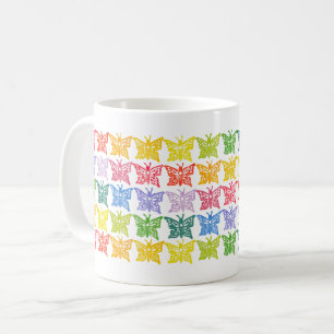 Rainbow Butterfly Tasse Color Progression