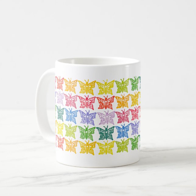 Rainbow Butterfly Tasse Color Progression (Vorderseite Links)