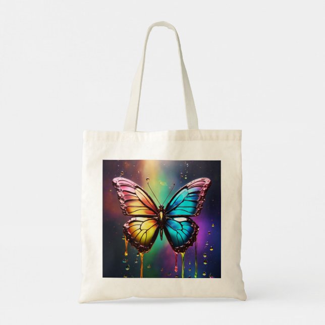 Rainbow Butterfly Tote Bag Tragetasche (Rückseite)