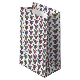 Rainbow Butterfly (weiß) - Geschenktasche Kleine Geschenktüte