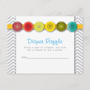 Rainbow Button Baby Shower Wineller Raffel Beilage Einladungspostkarte