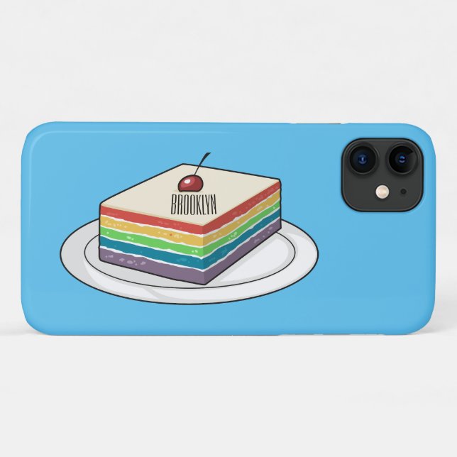 Rainbow cake Cartoon Case-Mate iPhone Hülle (Rückseite (Horizontal))