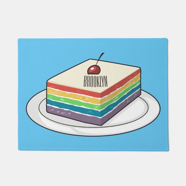 Rainbow cake Cartoon Fußmatte (Vorderseite)