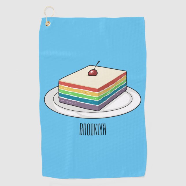 Rainbow cake Cartoon Golfhandtuch (Vorderseite)