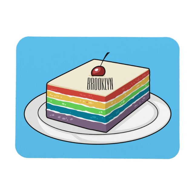 Rainbow cake Cartoon Magnet (Horizontal)