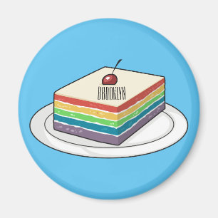 Rainbow cake Cartoon Magnet