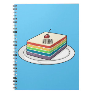 Rainbow cake Cartoon Notizblock