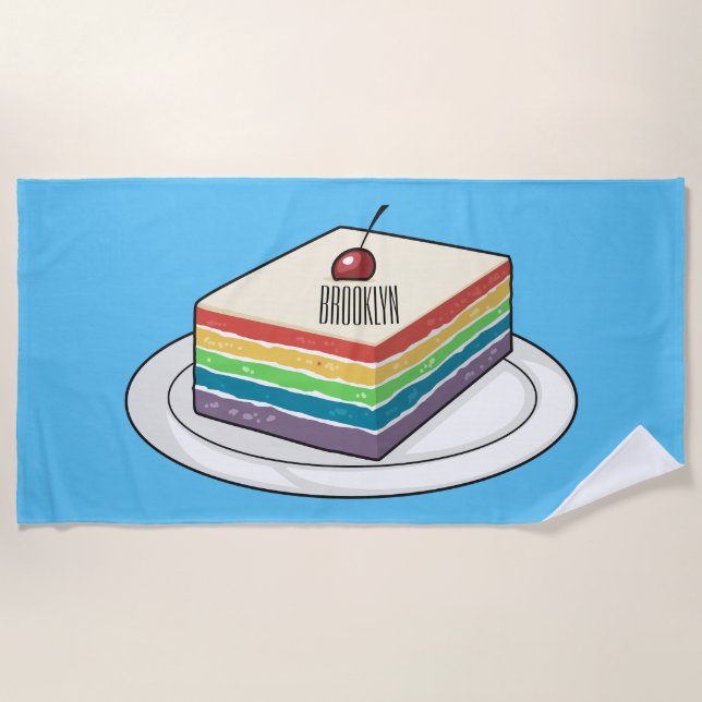 Rainbow cake Cartoon Strandtuch (Vorderseite)