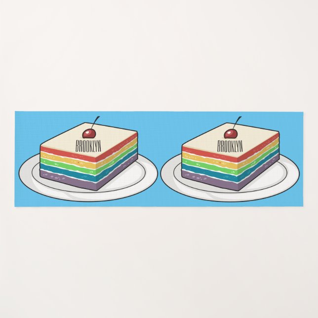 Rainbow cake Cartoon Yogamatte (Vorderseite (Horizontal))