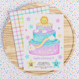Rainbow Cake Einladung