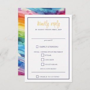 Rainbow Cake Food Choice RSVP Card