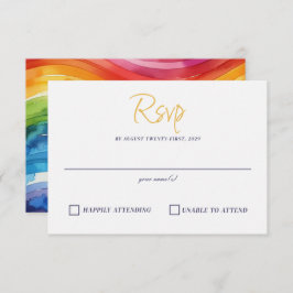 Rainbow Cake RSVP Karte