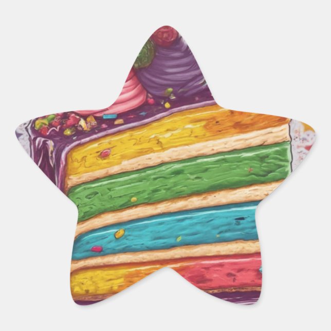 Rainbow Cake Sticker für Feiern! (Vorderseite)
