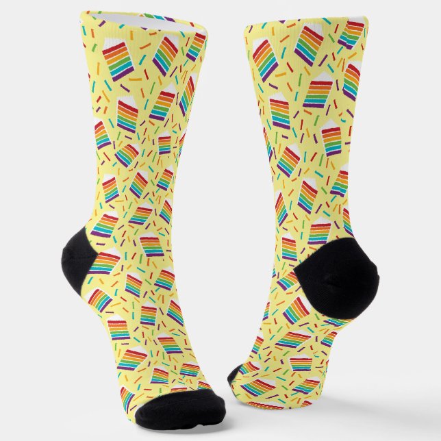 Rainbow Cake und Sprinkles Gemustert Socken (Gewinkelt)