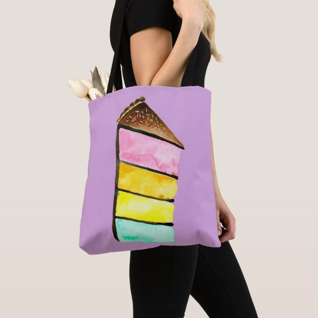 Rainbow Cake Wasserfarbe niedlich Tasche (Von Nahem)