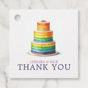 Rainbow Cake Wedding Geschenkanhänger