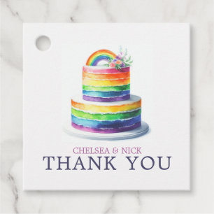 Rainbow Cake Wedding Geschenkanhänger