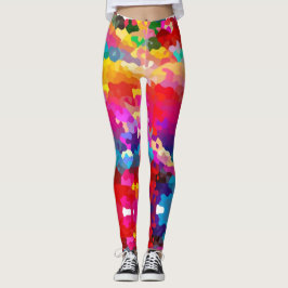 Rainbow Camouflage Leggings - Farbenfrohe Pflanzen