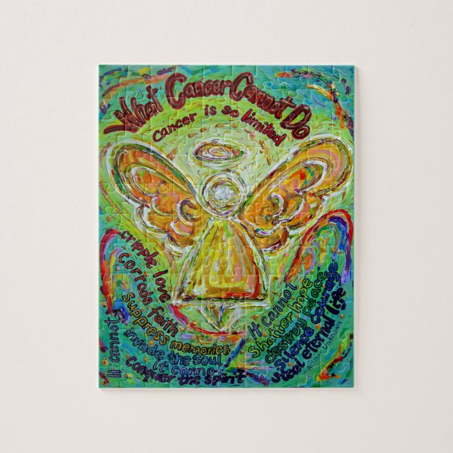 Rainbow Cancer Angel Art Painting Puzzle (Vertikal)