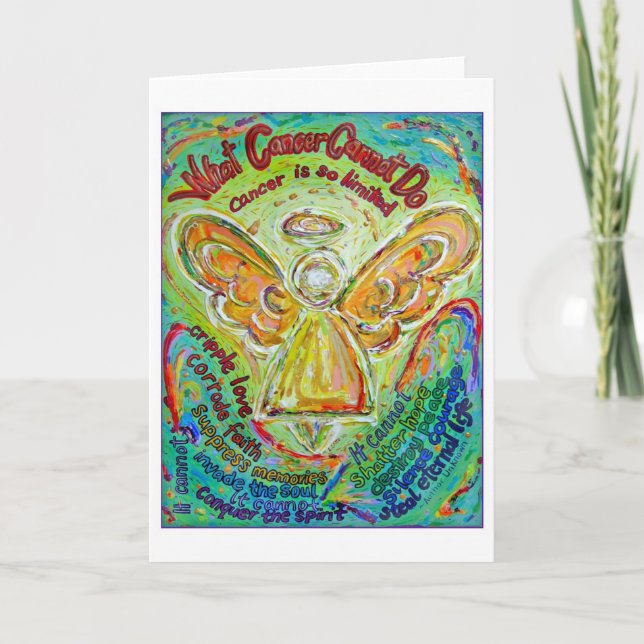 Rainbow Cancer Angel Card Karte (Vorderseite)