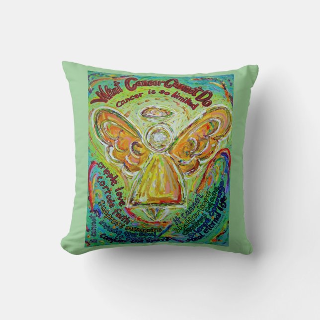 Rainbow Cancer Angel Decorative Throw Kissen (Vorderseite)