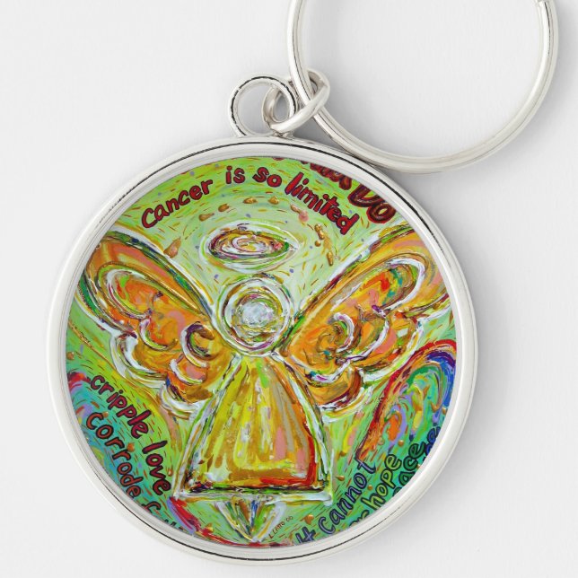 Rainbow Cancer Angel Painting Schlüsselanhänger Pe (Vorne)