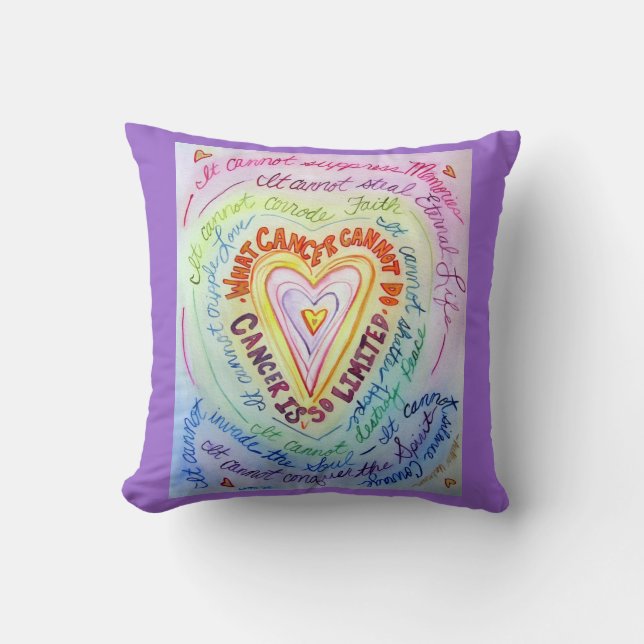 Rainbow Cancer Heart Decorative Throw Kissen (Vorderseite)