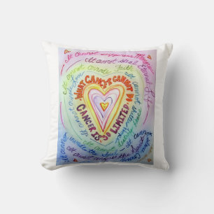 Rainbow Cancer Heart Decorative Throw Kissen