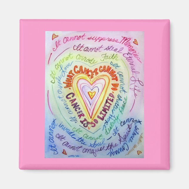 Rainbow Cancer Heart Magnet (Vorne)