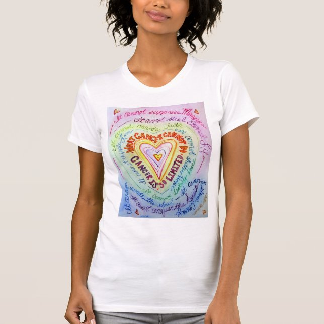 Rainbow Cancer Heart T - Shirt (vorne) (Vorderseite)