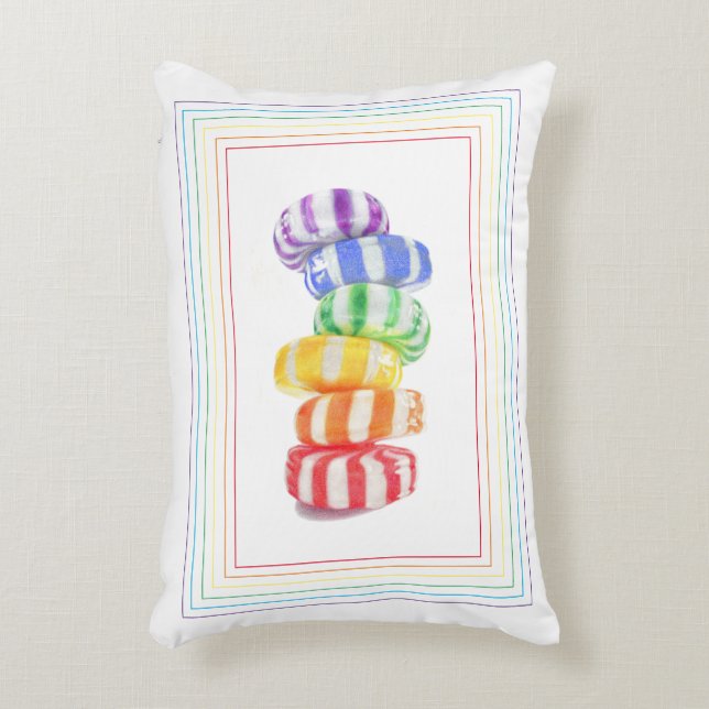 RAINBOW CANDY 12x16 Accent Pillow Dekokissen (Vorderseite(Vertikal))