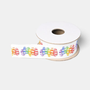 RAINBOW CANDY 1,5" breites Grosgrain Ribbon Ripsband