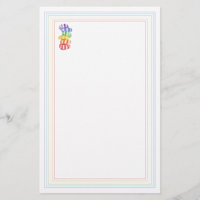 RAINBOW CANDY 5.5x8.5 Stationierung Briefpapier (Vorderseite)