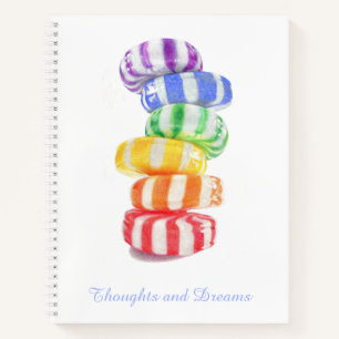 RAINBOW CANDY 8.5x11 Spiral Notebook + Text Notizbuch