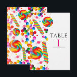 Rainbow Candy Birthday Party Tischnummer Card<br><div class="desc">Rainbow Candy Birthday Party Tischnummer Card. Suchen Sie in meinem Geschäft nach passenden Artikeln. Kontaktieren Sie mich für eine benutzerdefinierte Bestellung.</div>