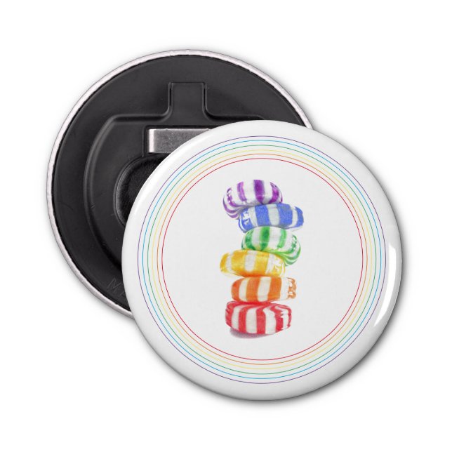 RAINBOW CANDY Button Flaschenöffner (Vorderseite)