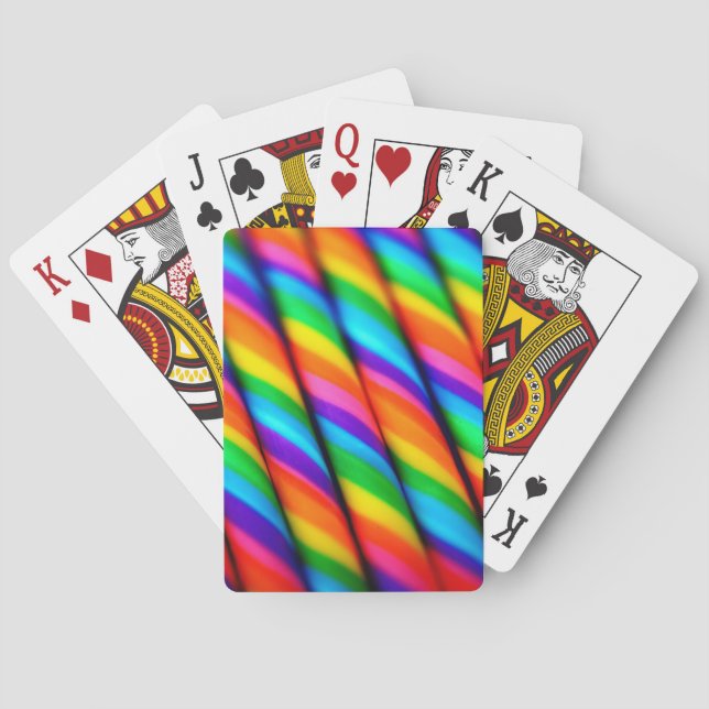 Rainbow Candy Cane Spielkarten (Rückseite)